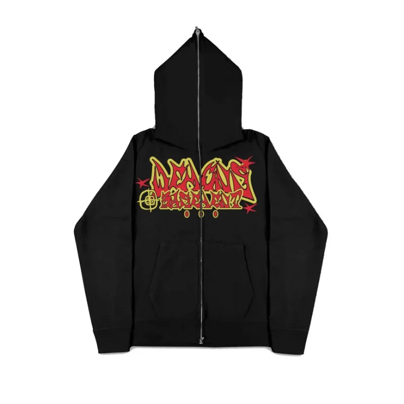 Soul Eater Y2K Design Zip-Up Hoodie